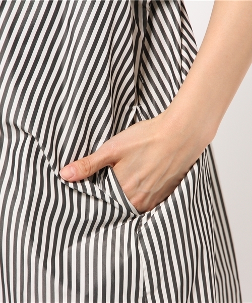 Demi-Luxe BEAMS（デミルクス ビームス）の「THE IRON / ストライプ シャツワンピース（ワンピース・レディース・ブラック・ONE SIZE）」の10枚目の写真