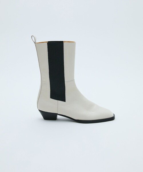 UNITED TOKYO(ユナイテッドトウキョウ)の「スクエアサイドゴアブーツ(ブーツ・レディース・ブラック/オフホワイト・1/2)」の4枚目の写真