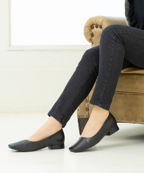 Noubel Voug Relax（ヌーベルヴォーグリラックス）の「ワイド スクエアトゥ ローヒール パンプス（パンプス・レディース・ブラック・S/M/L/LL/3L）」の3枚目の写真