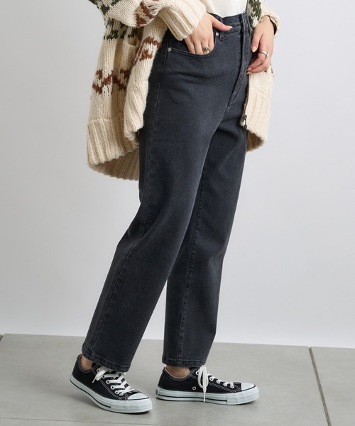 CIAOPANIC TYPY（チャオパニックティピー）の「【TYPYDENIM】あったかクロップドパンツ（デニムパンツ・レディース・ブルー/ブラック・SMALL/MEDIUM/LARGE）」の2枚目の写真