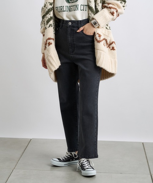 CIAOPANIC TYPY（チャオパニックティピー）の「【TYPYDENIM】あったかクロップドパンツ（デニムパンツ・レディース・ブルー/ブラック・SMALL/MEDIUM/LARGE）」の10枚目の写真