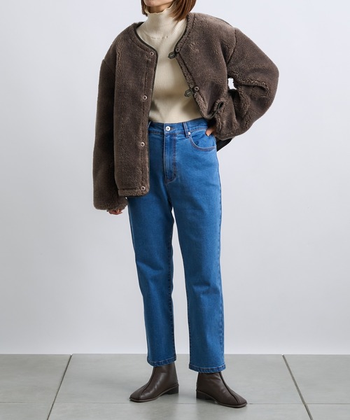 CIAOPANIC TYPY（チャオパニックティピー）の「【TYPYDENIM】あったかクロップドパンツ（デニムパンツ・レディース・ブルー/ブラック・SMALL/MEDIUM/LARGE）」の21枚目の写真