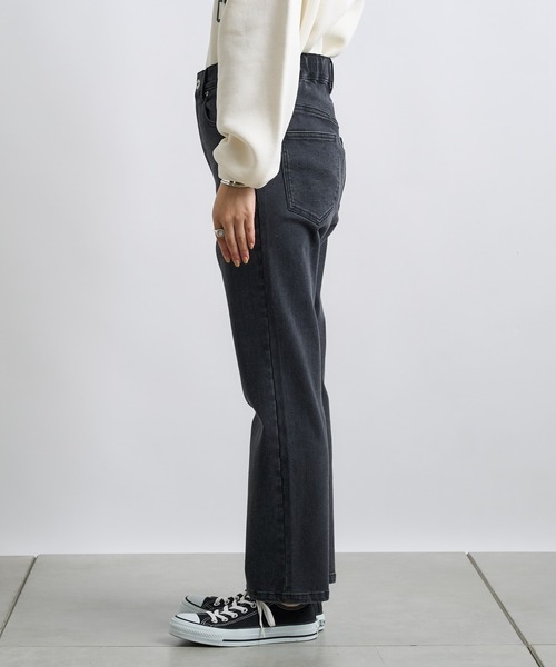 CIAOPANIC TYPY（チャオパニックティピー）の「【TYPYDENIM】あったかクロップドパンツ（デニムパンツ・レディース・ブルー/ブラック・SMALL/MEDIUM/LARGE）」の4枚目の写真