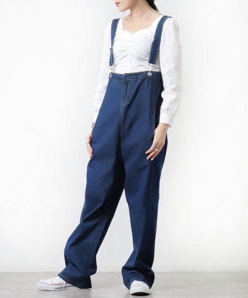 salle de bal POUR TOUS（サルデバルプールトゥス）の「【 ZOZO限定 】 デニムオーバーオール MEI（サロペット/オーバーオール・レディース・ブルー・FREE）」の3枚目の写真