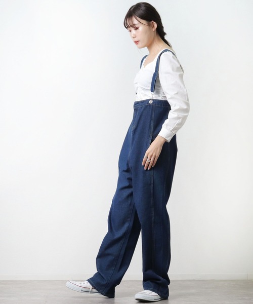 salle de bal POUR TOUS（サルデバルプールトゥス）の「【 ZOZO限定 】 デニムオーバーオール MEI（サロペット/オーバーオール・レディース・ブルー・FREE）」の4枚目の写真