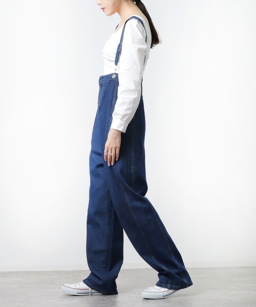 salle de bal POUR TOUS（サルデバルプールトゥス）の「【 ZOZO限定 】 デニムオーバーオール MEI（サロペット/オーバーオール・レディース・ブルー・FREE）」の5枚目の写真