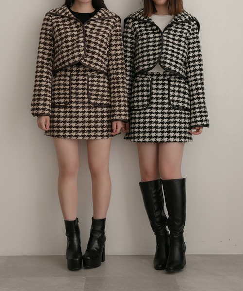 ANDGEEBEE（アンジービー）の「千鳥セーラージャケット（その他アウター・レディース・ブラウン/ブラック・MEDIUM）」の8枚目の写真