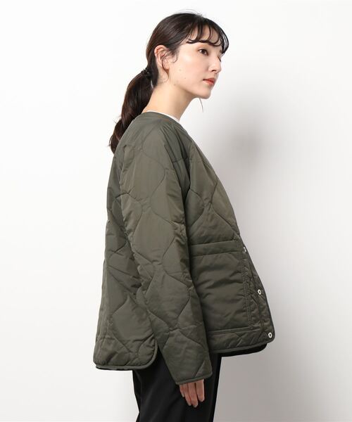 m.f.editorial（エムエフエディトリアル）の「エムエフエディトリアルレディース/m.f.editorial：Women　リバーシブル キルティングボアアウター（ブルゾン・レディース・カーキ/ベージュ・FREE）」の5枚目の写真