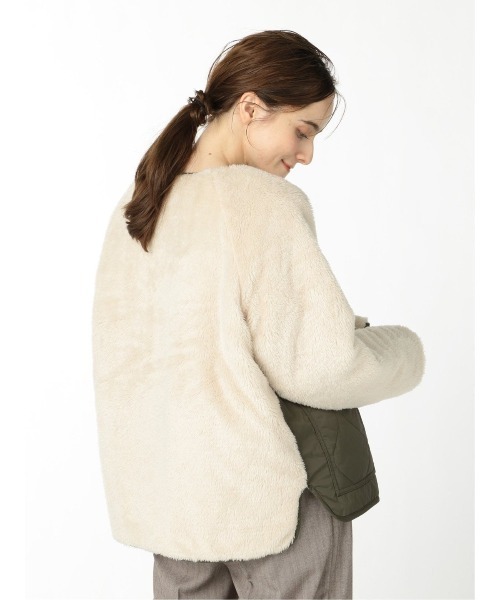 m.f.editorial（エムエフエディトリアル）の「エムエフエディトリアルレディース/m.f.editorial：Women　リバーシブル キルティングボアアウター（ブルゾン・レディース・カーキ/ベージュ・FREE）」の10枚目の写真