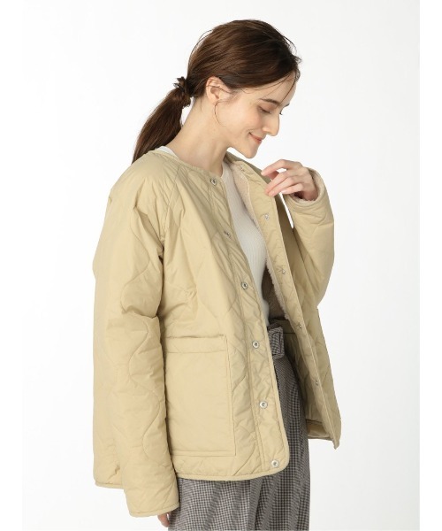 m.f.editorial（エムエフエディトリアル）の「エムエフエディトリアルレディース/m.f.editorial：Women　リバーシブル キルティングボアアウター（ブルゾン・レディース・カーキ/ベージュ・FREE）」の22枚目の写真