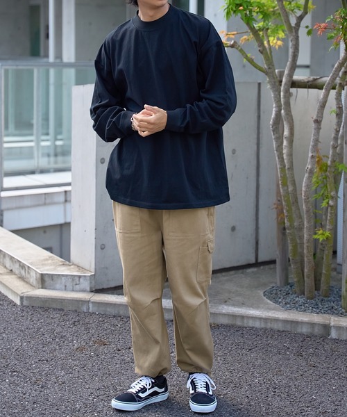 Goodwear(グッドウェア)の「【Goodwear】7オンス袖リブハイネックL/S SUPER BIG TEE モックネック ヘビーウェイト長袖Tシャツ USAコットン 厚手ロンT 2W7-61205(Tシャツ/カットソー・メンズ・ブラック/ホワイト/ライトグレー/ネイビー/ブルー/カーキ/ダークグリーン・L/M/XL)」の11枚目の写真