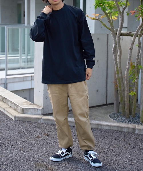 カジュアルなコーデに♪【LOUISVUITTON】クルーネックTシャツ 英字フォトデザイン長袖クルーネックTシャツ ｜ メンズ