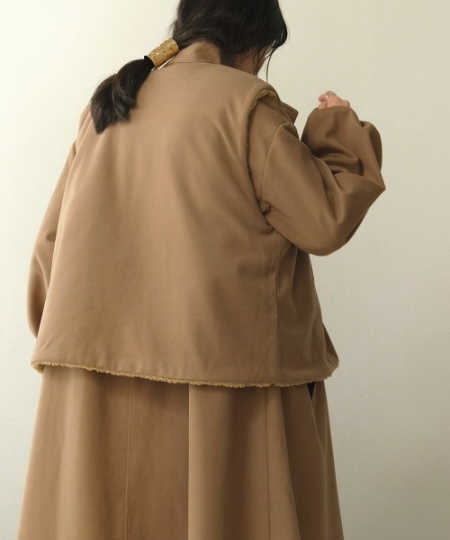 Bab(バブ)の「【WEB限定】ボアリバーシブルベスト付モッズコート(モッズコート・レディース・モカ/カーキ/ブラック・M)」の16枚目の写真