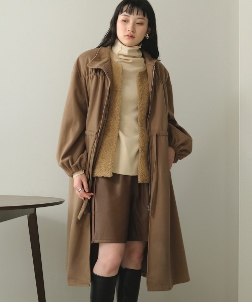 Bab(バブ)の「【WEB限定】ボアリバーシブルベスト付モッズコート(モッズコート・レディース・モカ/カーキ/ブラック・M)」の17枚目の写真