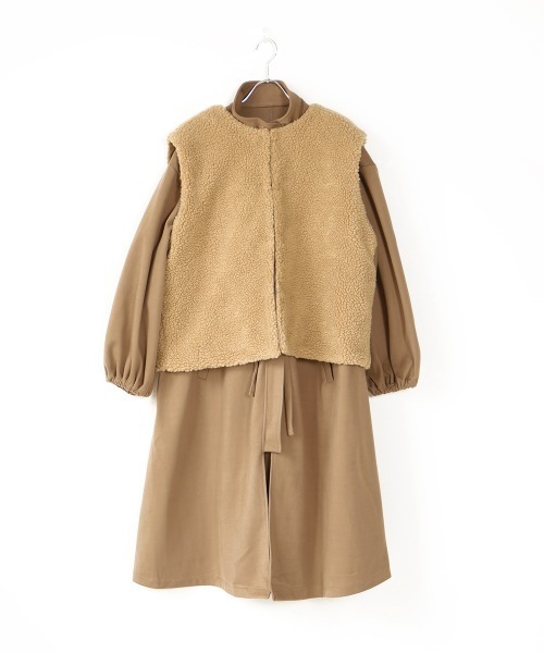 Bab(バブ)の「【WEB限定】ボアリバーシブルベスト付モッズコート(モッズコート・レディース・モカ/カーキ/ブラック・M)」の15枚目の写真