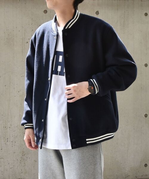 ドゥーズィエムクラス　スクーカム　ブルゾン　スタジャン　ネイビー SKOOKUM（スクーカム） スタジャン M ネイビー メンズ : ZOZOTOWN