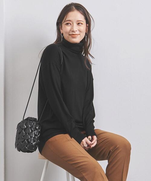 UNITED ARROWS（ユナイテッドアローズ）の「＜UNITED ARROWS＞ ウォッシャブル タートルネック ニット B（ニット/セーター・レディース・ブラック/ライム/オフホワイト・FREE）」の6枚目の写真