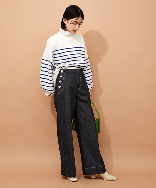 ADAM ET ROPE'（アダムエロペ）の「デニムマリンパンツ（デニムパンツ・レディース・キナリ/ネイビー・36/38）」の12枚目の写真