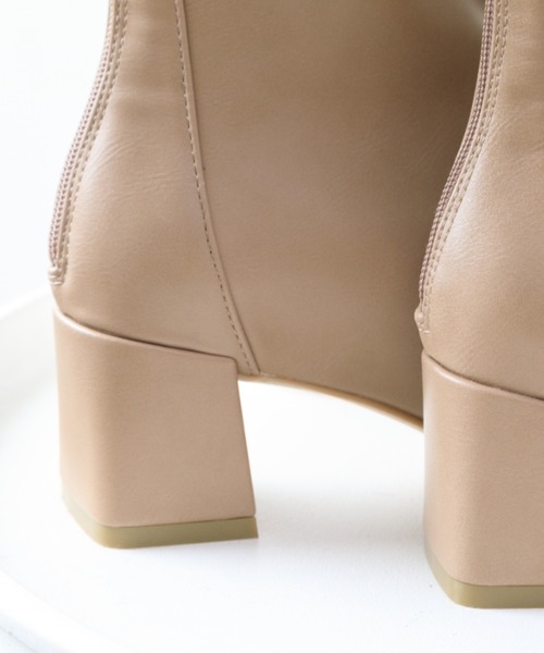 Noubel Voug Relax（ヌーベルヴォーグリラックス）の「バックジップ ストレッチ アンクルブーツ（ブーツ・レディース・ブラック/ベージュ/ダークブラウン/アイボリー/ブラック系その他・3L/L/S/M/LL）」の8枚目の写真