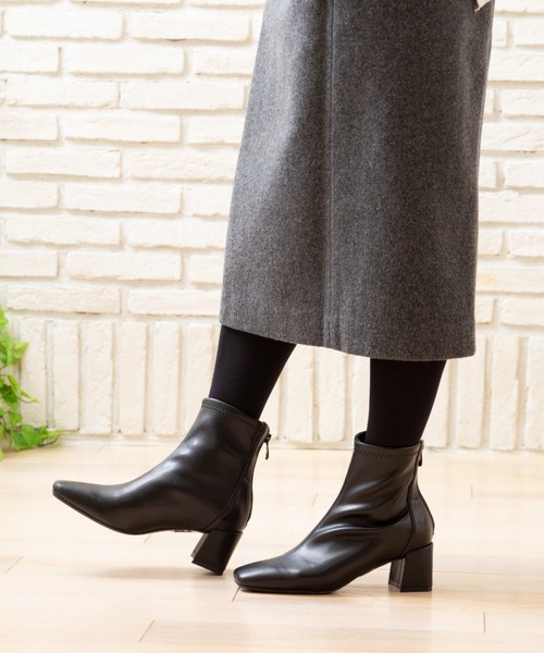 Noubel Voug Relax（ヌーベルヴォーグリラックス）の「バックジップ ストレッチ アンクルブーツ（ブーツ・レディース・ブラック/ベージュ/ダークブラウン/アイボリー/ブラック系その他・3L/L/S/M/LL）」の13枚目の写真