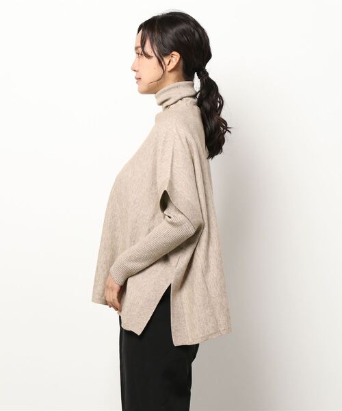 Te chichi(テチチ)の「ベスト×タートルネックニットセット(アンサンブル・レディース・ネイビー/ブラウン/オフホワイト・フリ-)」の5枚目の写真