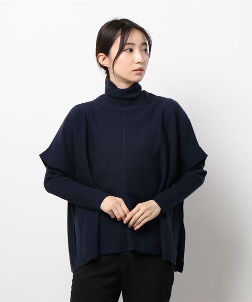 Te chichi(テチチ)の「ベスト×タートルネックニットセット(アンサンブル・レディース・ネイビー/ブラウン/オフホワイト・フリ-)」の7枚目の写真