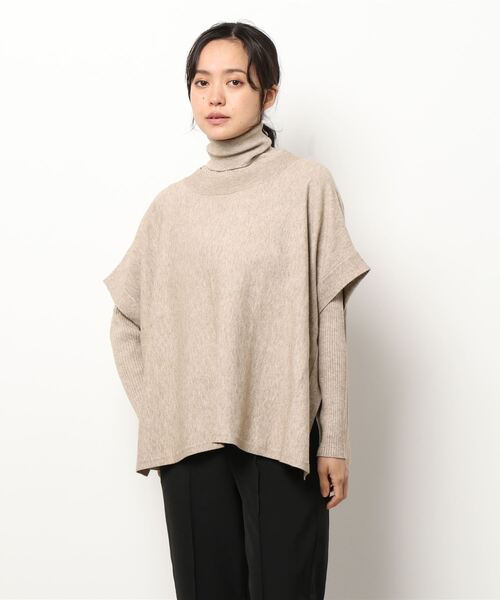 Te chichi(テチチ)の「ベスト×タートルネックニットセット(アンサンブル・レディース・ネイビー/ブラウン/オフホワイト・フリ-)」の8枚目の写真