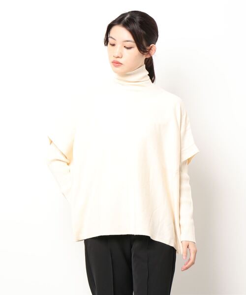 Te chichi(テチチ)の「ベスト×タートルネックニットセット(アンサンブル・レディース・ネイビー/ブラウン/オフホワイト・フリ-)」の9枚目の写真