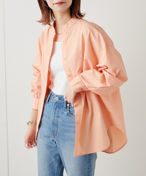 CIAOPANIC TYPY（チャオパニックティピー）の「切替バンドカラーシャツ（シャツ/ブラウス・レディース・ホワイト/ベージュ/ピンク・ONE SIZE）」の3枚目の写真