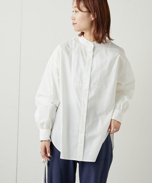 CIAOPANIC TYPY（チャオパニックティピー）の「切替バンドカラーシャツ（シャツ/ブラウス・レディース・ホワイト/ベージュ/ピンク・ONE SIZE）」の21枚目の写真