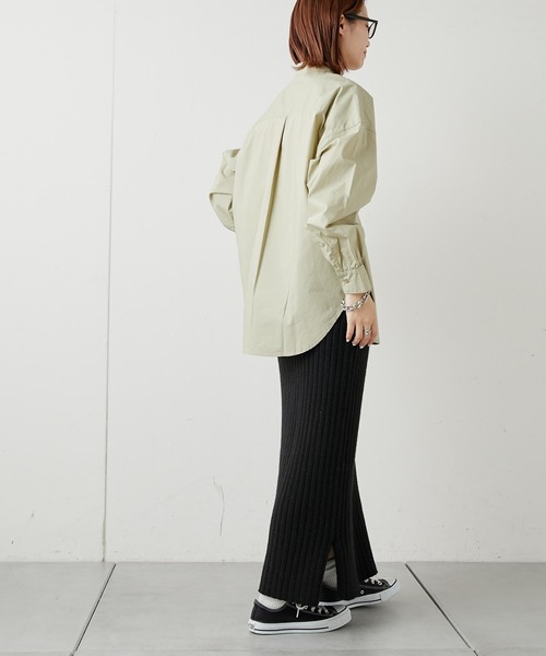 CIAOPANIC TYPY（チャオパニックティピー）の「切替バンドカラーシャツ（シャツ/ブラウス・レディース・ホワイト/ベージュ/ピンク・ONE SIZE）」の4枚目の写真