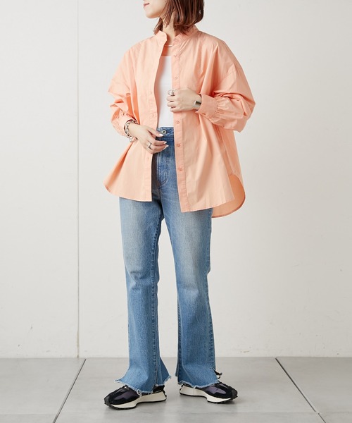 CIAOPANIC TYPY（チャオパニックティピー）の「切替バンドカラーシャツ（シャツ/ブラウス・レディース・ホワイト/ベージュ/ピンク・ONE SIZE）」の10枚目の写真