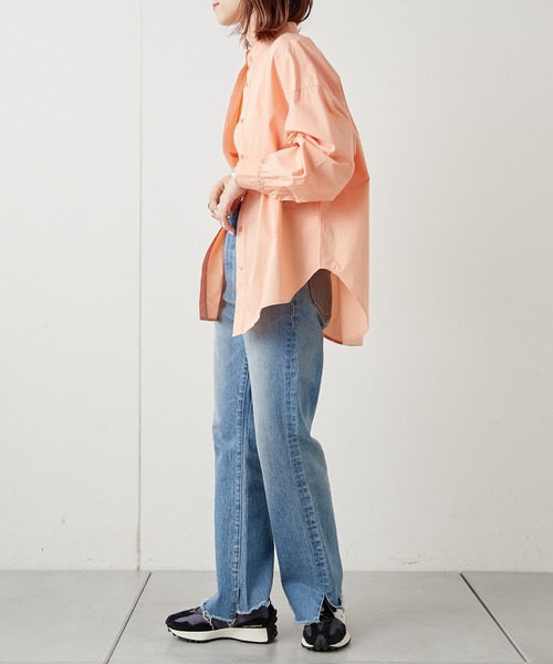 CIAOPANIC TYPY（チャオパニックティピー）の「切替バンドカラーシャツ（シャツ/ブラウス・レディース・ホワイト/ベージュ/ピンク・ONE SIZE）」の11枚目の写真