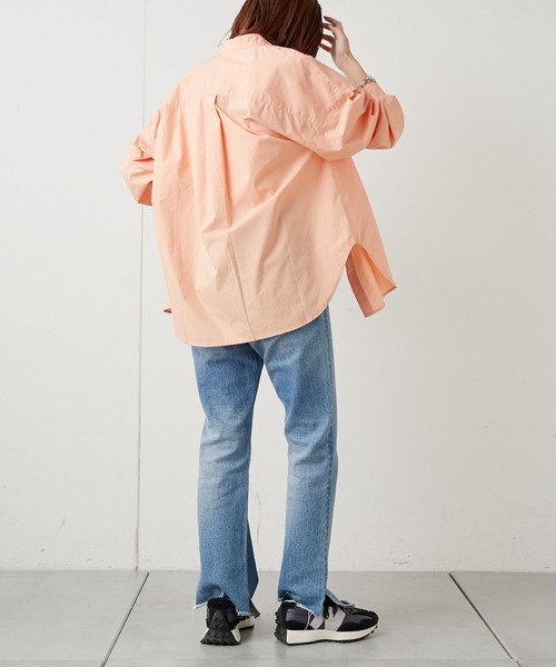 CIAOPANIC TYPY（チャオパニックティピー）の「切替バンドカラーシャツ（シャツ/ブラウス・レディース・ホワイト/ベージュ/ピンク・ONE SIZE）」の12枚目の写真