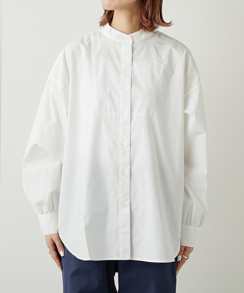 CIAOPANIC TYPY（チャオパニックティピー）の「切替バンドカラーシャツ（シャツ/ブラウス・レディース・ホワイト/ベージュ/ピンク・ONE SIZE）」の14枚目の写真