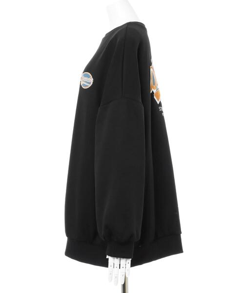 INGNI（イング）の「サークルロゴスウェットチュニック（Tシャツ/カットソー・レディース・ブラック/グリーン/オートミール/レッド・M）」の6枚目の写真