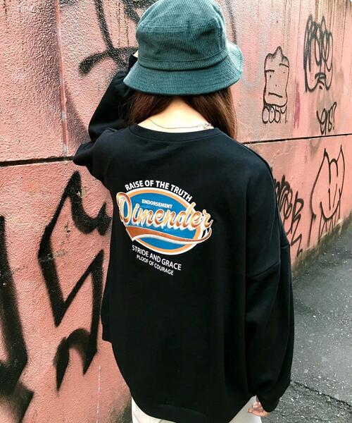 INGNI（イング）の「サークルロゴスウェットチュニック（Tシャツ/カットソー・レディース・ブラック/グリーン/オートミール/レッド・M）」の8枚目の写真