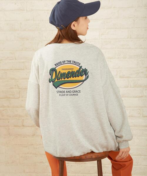 INGNI（イング）の「サークルロゴスウェットチュニック（Tシャツ/カットソー・レディース・ブラック/グリーン/オートミール/レッド・M）」の12枚目の写真