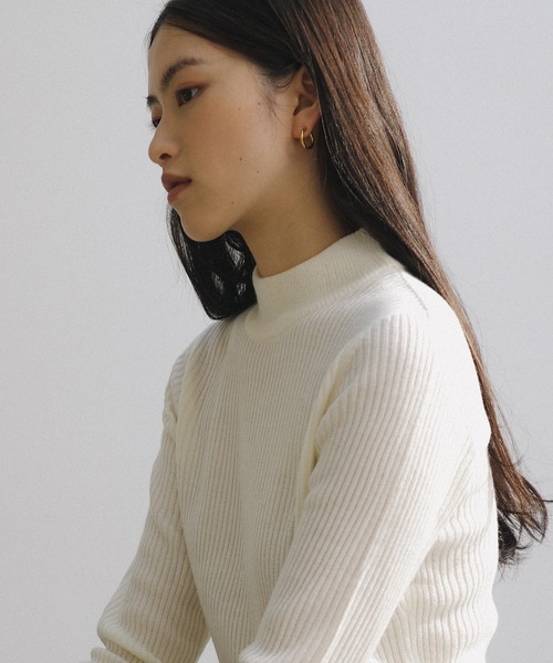 セール】ハイネック長袖リブニットトップス（ニット/セーター）｜andme