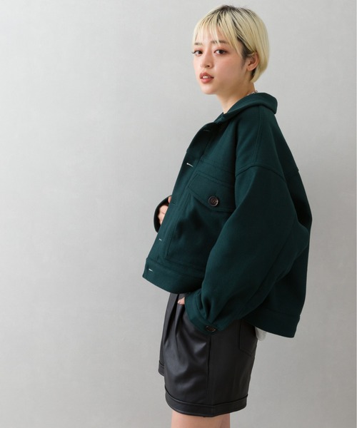 SpRay(スプレイ)の「エコウール Gジャン(デニムジャケット・レディース・ライトグレー/ブラック/ダークグリーン/ブラウン/ライトベージュ・FREE)」の13枚目の写真