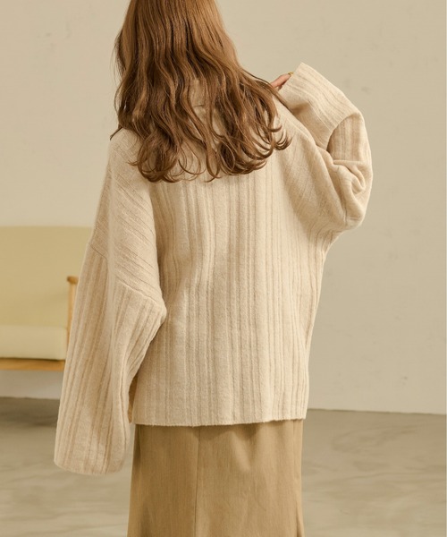 Ambre Neige（アンブルネージュ）の「ホソリブタートルニット／【WEB/EC限定商品】（ニット/セーター・レディース・マスタード/アイボリー・FREE）」の21枚目の写真