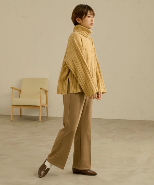 Ambre Neige（アンブルネージュ）の「ホソリブタートルニット／【WEB/EC限定商品】（ニット/セーター・レディース・マスタード/アイボリー・FREE）」の22枚目の写真
