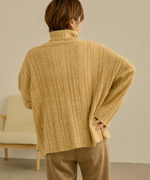 Ambre Neige（アンブルネージュ）の「ホソリブタートルニット／【WEB/EC限定商品】（ニット/セーター・レディース・マスタード/アイボリー・FREE）」の18枚目の写真