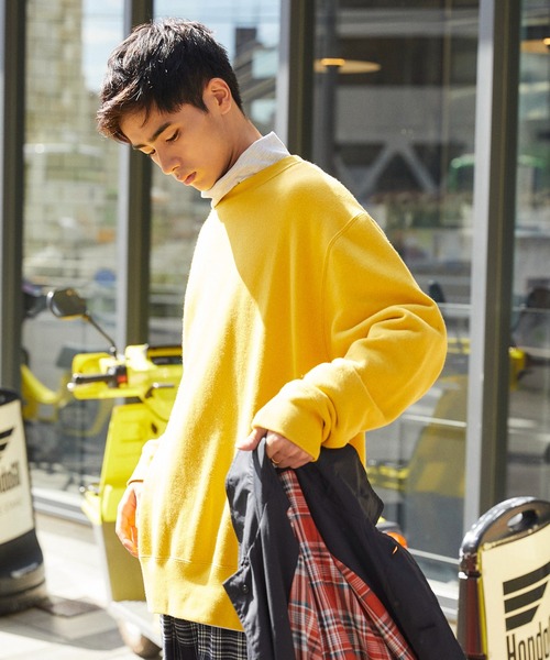 WHIMSIC(ウィムジック)の「【WHIMSIC】ヘビーウェイトスウェットプルオーバー(Tシャツ/カットソー・レディース・グレー/イエロー/パープル/グリーン・FREE)」の4枚目の写真