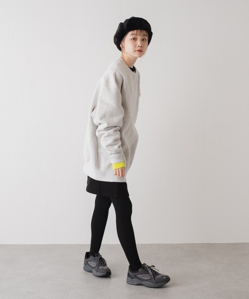 WHIMSIC(ウィムジック)の「【WHIMSIC】ヘビーウェイトスウェットプルオーバー(Tシャツ/カットソー・レディース・グレー/イエロー/パープル/グリーン・FREE)」の14枚目の写真