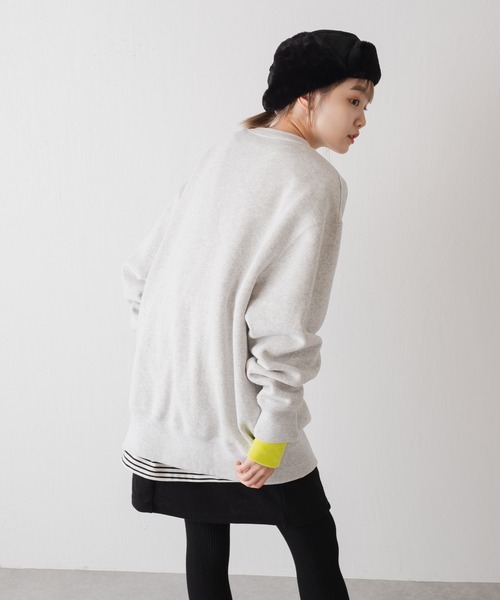 WHIMSIC(ウィムジック)の「【WHIMSIC】ヘビーウェイトスウェットプルオーバー(Tシャツ/カットソー・レディース・グレー/イエロー/パープル/グリーン・FREE)」の18枚目の写真