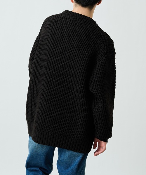 COLONY 2139（コロニートゥーワンスリーナイン）の「ウール混ロービングワッフルプルオーバー（ニット/セーター・メンズ・ブラック/グレー/カーキ・MEDIUM/LARGE/X-LARGE）」の22枚目の写真