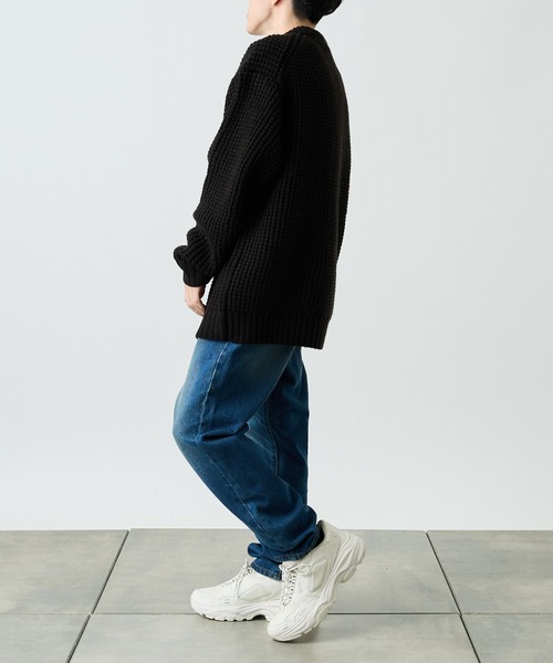 COLONY 2139（コロニートゥーワンスリーナイン）の「ウール混ロービングワッフルプルオーバー（ニット/セーター・メンズ・ブラック/グレー/カーキ・MEDIUM/LARGE/X-LARGE）」の19枚目の写真