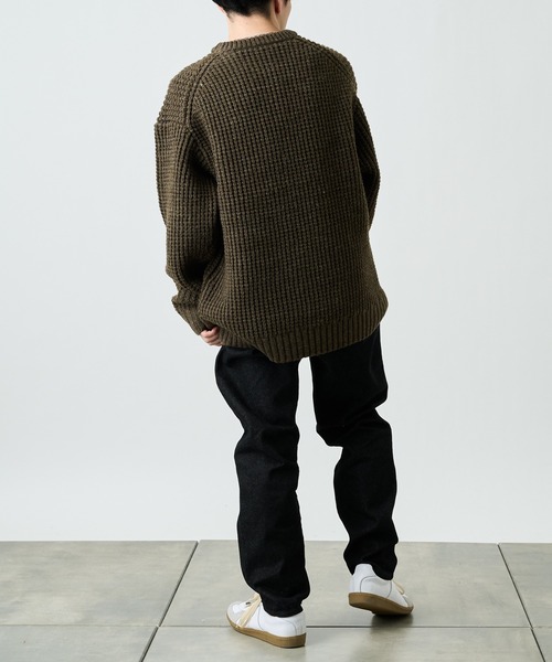 COLONY 2139（コロニートゥーワンスリーナイン）の「ウール混ロービングワッフルプルオーバー（ニット/セーター・メンズ・ブラック/グレー/カーキ・MEDIUM/LARGE/X-LARGE）」の6枚目の写真