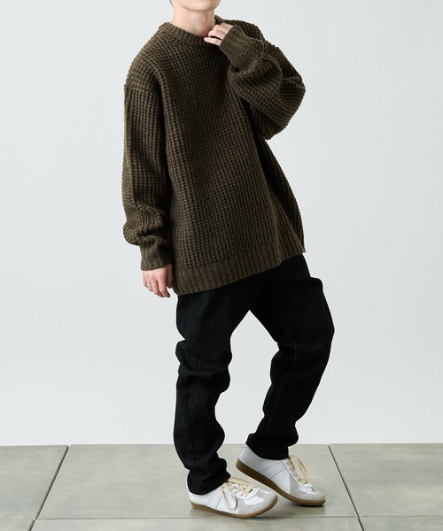 COLONY 2139（コロニートゥーワンスリーナイン）の「ウール混ロービングワッフルプルオーバー（ニット/セーター・メンズ・ブラック/グレー/カーキ・MEDIUM/LARGE/X-LARGE）」の13枚目の写真